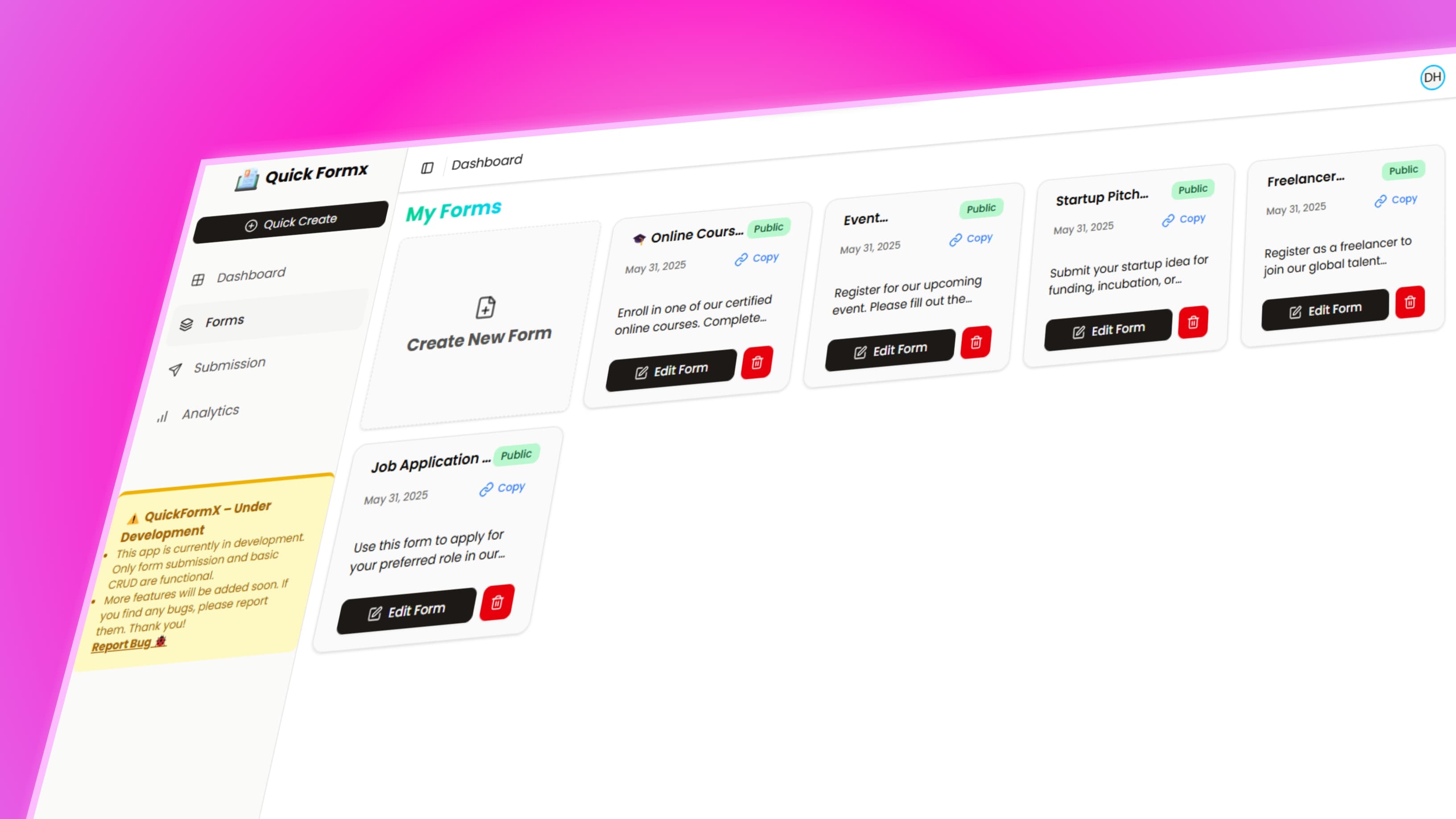 QuickFormX Preview